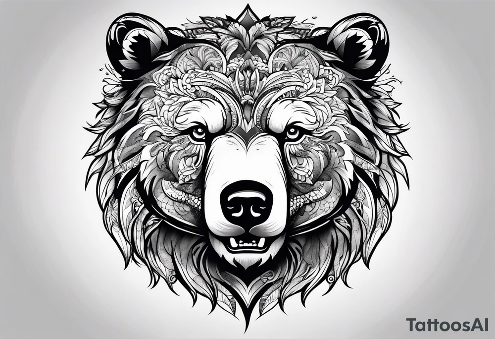 A Bear not many details tattoo idea