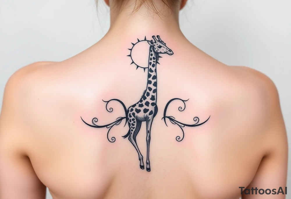 Gemini, symbol, sun and moon, giraffe tattoo idea