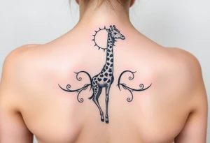 Gemini, symbol, sun and moon, giraffe tattoo idea