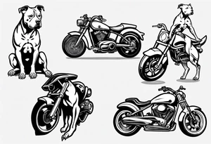 Pitbull on a motorcycle tattoo idea