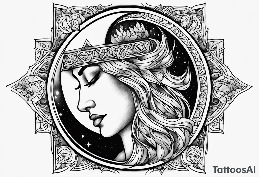 sacred moon tattoo idea