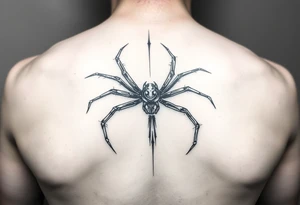 Spider crawling with the letter Y on the body Of the spider tattoo idea