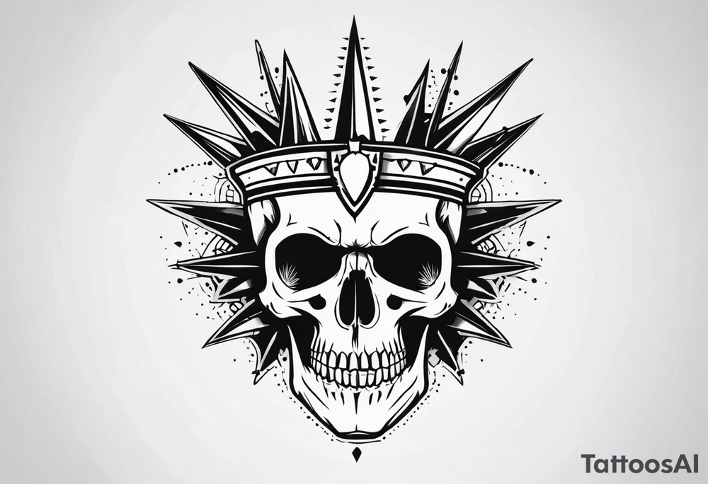 skull with spikes tattoo idea