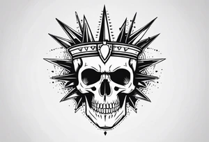 skull with spikes tattoo idea