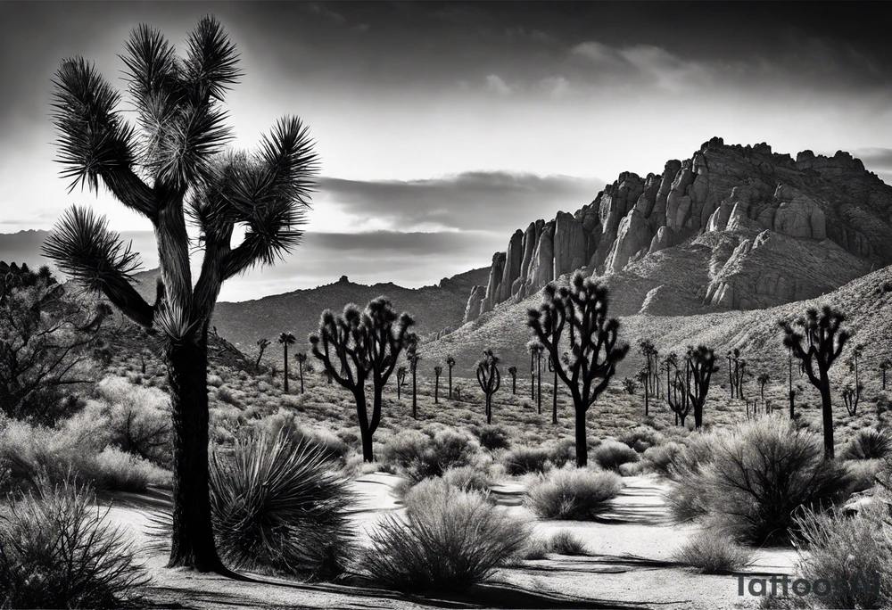 Tall Joshua trees tattoo idea