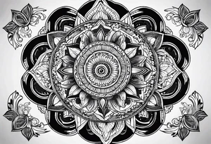masculine mandala round tattoo idea