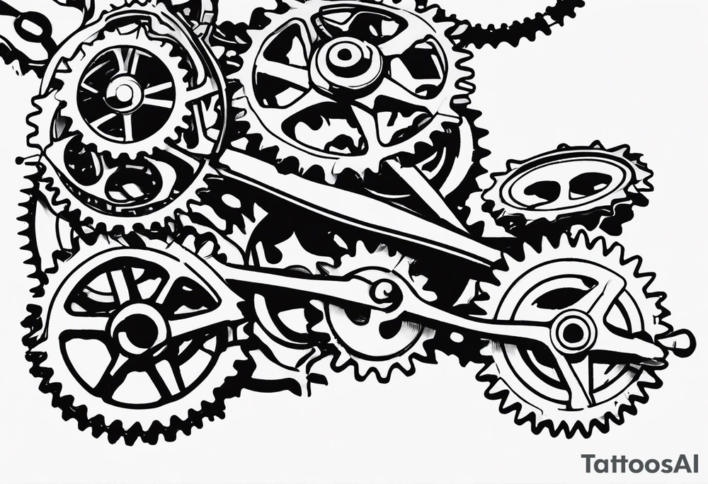 bicycle chain and gears wrist tattoo idea