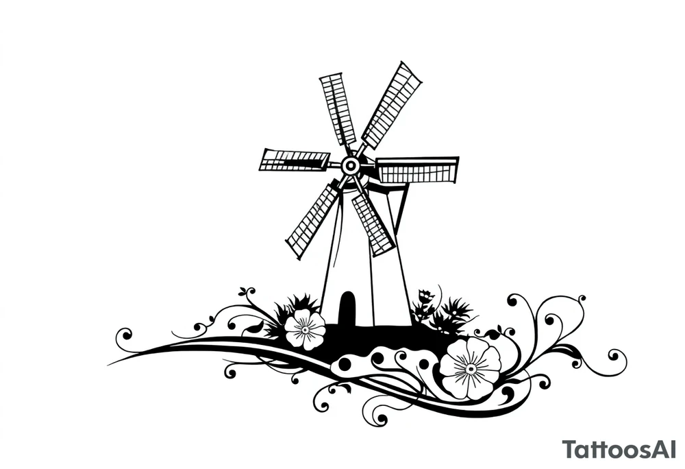 Dutch windmill tattoo idea