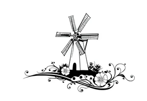 Dutch windmill tattoo idea