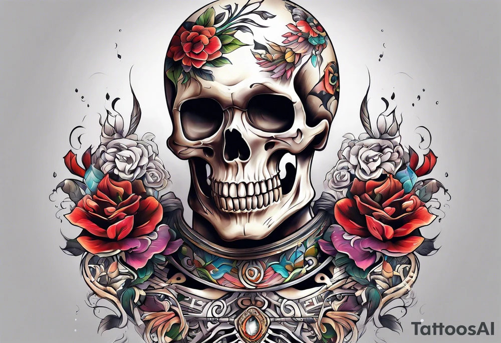 skeleton full body tattoo idea