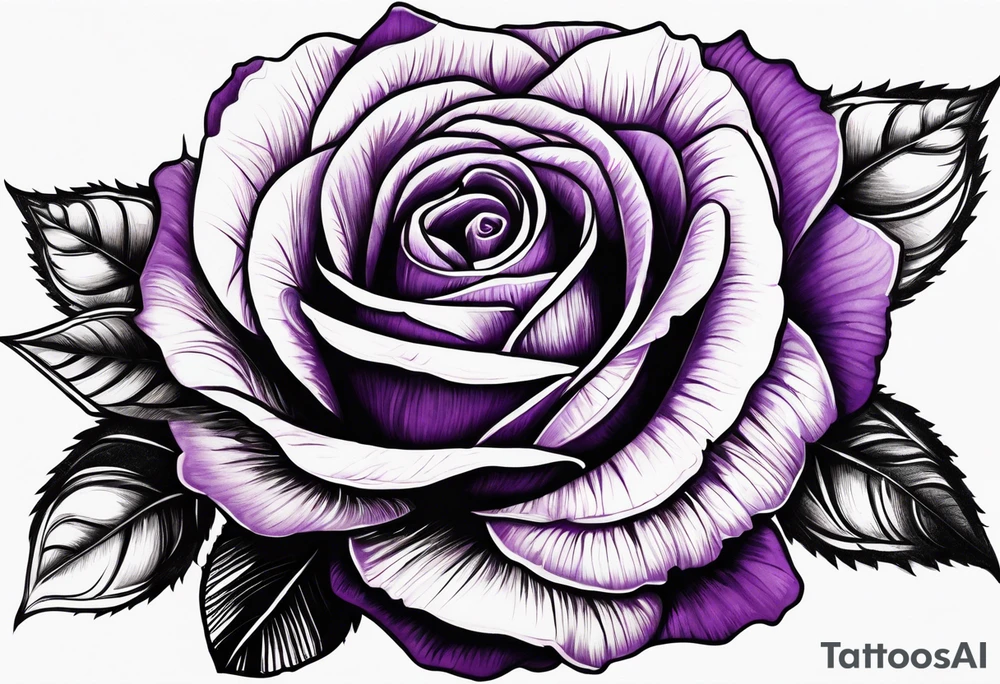 Purple rose tattoo idea
