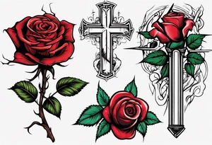 a rose full of Christian faith aspects, bleeding tattoo idea