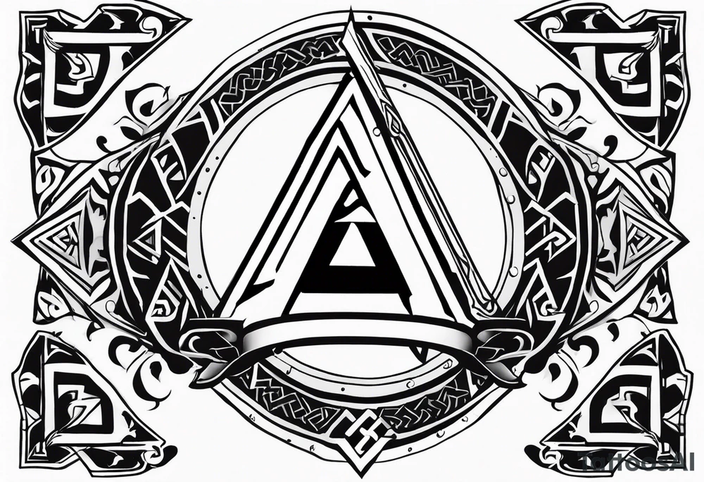 Valhalla shield sword valknut tattoo idea