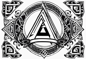 Valhalla shield sword valknut tattoo idea