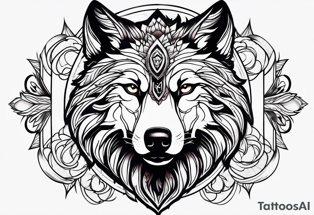 Magic wolf tattoo. tattoo idea