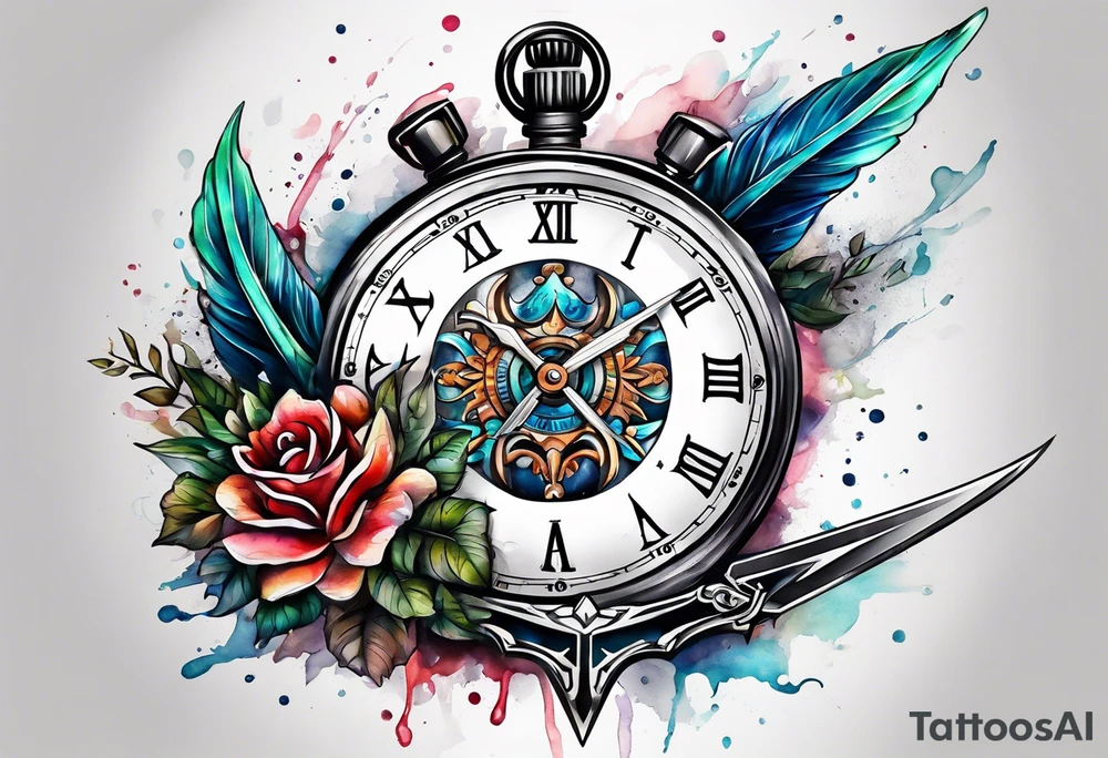 Stopwatch, sword tattoo idea