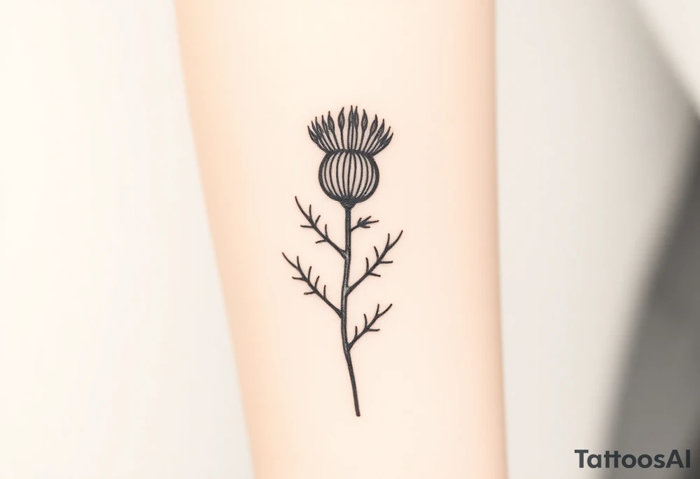 thistle minimalist tattoo idea