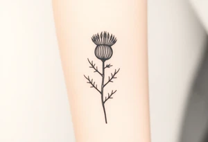thistle minimalist tattoo idea