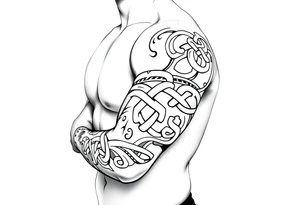 Māori style Celtic tribal knots
and bands black and white shading tattoo idea