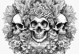 Cherubs and skulls tattoo idea
