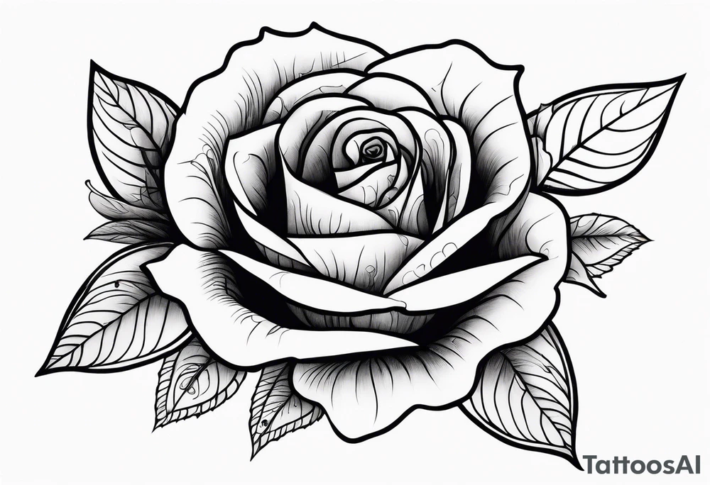 Rose floating on a wild see tattoo idea