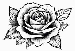 Rose floating on a wild see tattoo idea