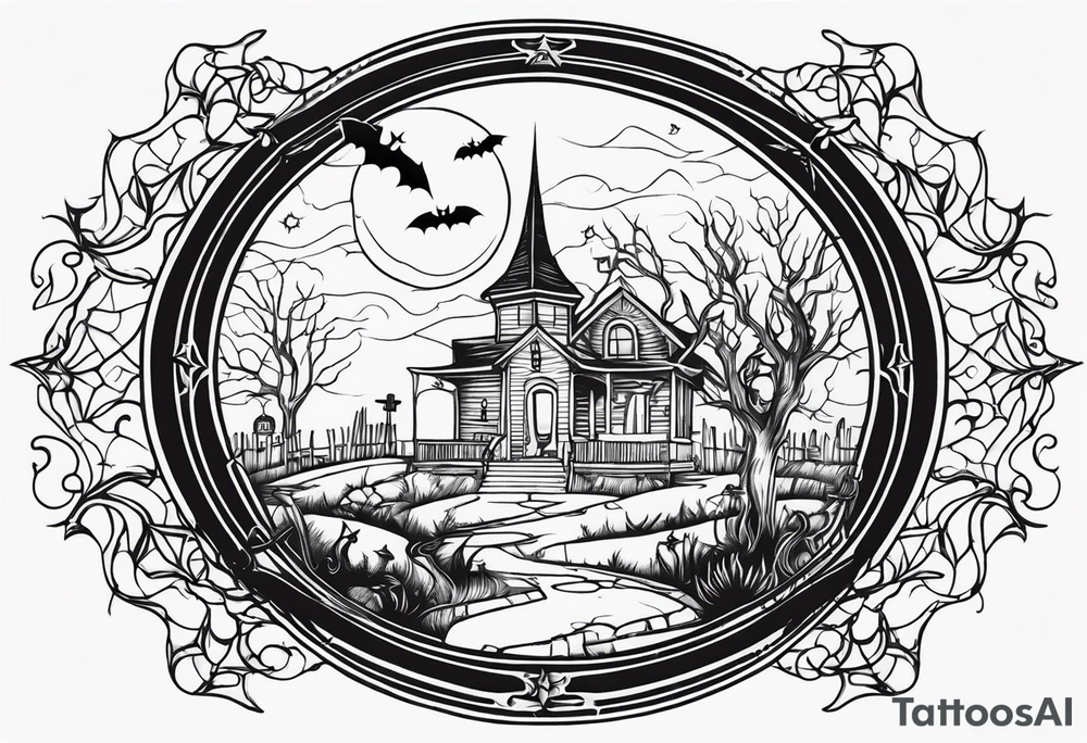 Halloween night tattoo idea