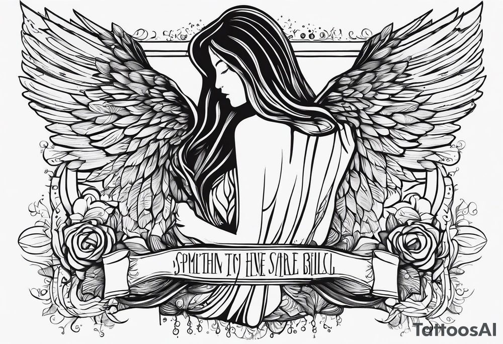 Something biblical quote, and angel, crosses tattoo idea