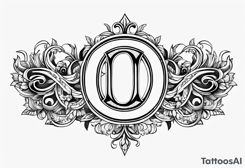 Greek Capital Letter Omega symbol black mmetal style tattoo idea