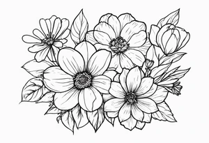 Love is togetherness with November and July birth flowers tattoo idea