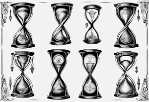 an hourglass with filagree tattoo idea