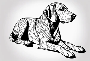 a hound with foot on an apple tattoo idea