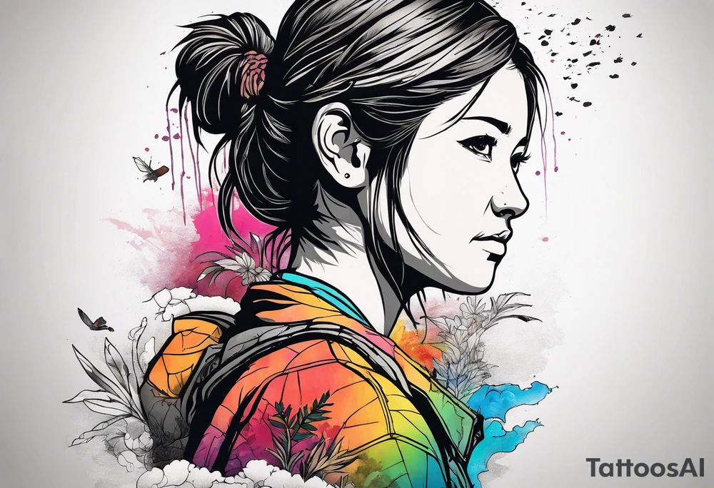 Last of Us tattoo that incorporates Pride colors. No characters! tattoo idea