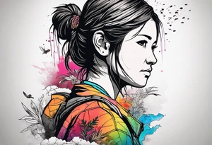 Last of Us tattoo that incorporates Pride colors. No characters! tattoo idea