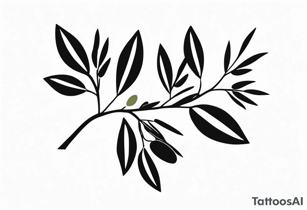 medium sized olive branch for bicep tattoo idea