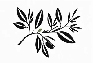 medium sized olive branch for bicep tattoo idea