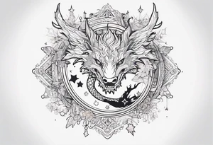 Constellation, dragon kawaii young ,snowflake tattoo idea