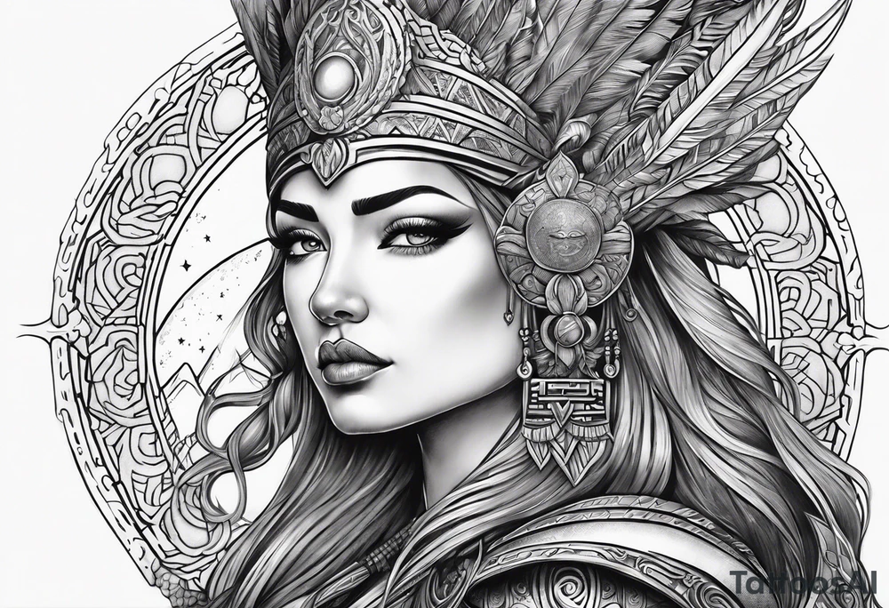 Moon warrior goddess tattoo idea