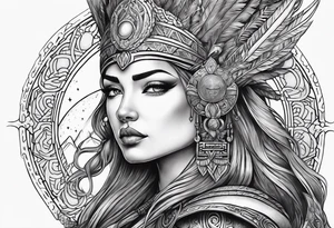 Moon warrior goddess tattoo idea