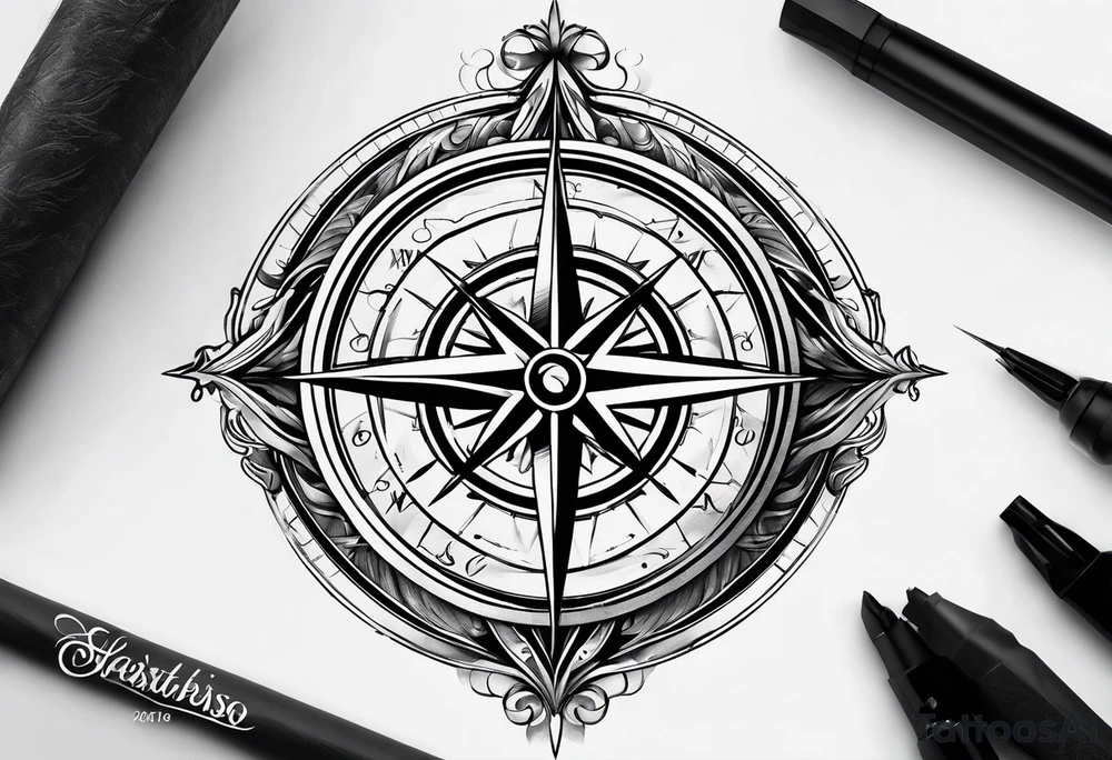 compass tattoo idea
