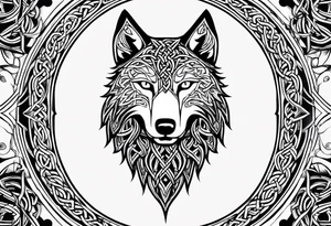 Celtic wolf tattoo idea