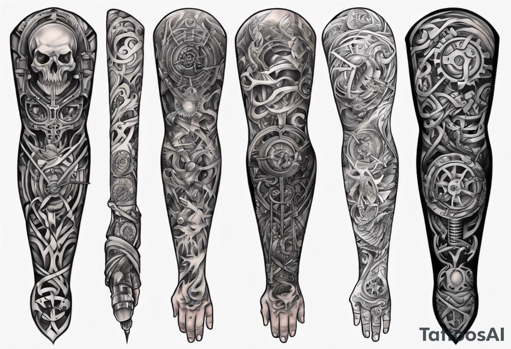 full arm sleeve irish tattoo tattoo idea