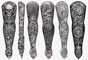 full arm sleeve irish tattoo tattoo idea