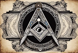 Memorial with the Masonic logo that say James A Hilbert  06/18/37 to 01/04/20 tattoo idea