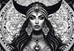 kali ma, alien goddess, valkrye, aries, pirate, divine feminine, zenza resonance, pachamama, lotus azul, blank panther, eagle, skull, 5D, nueva gaya, dna 12 tattoo idea