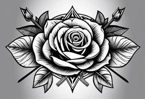 5 arrows and a rose tattoo idea