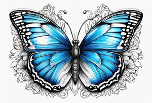 Blue butterfly tattoo idea