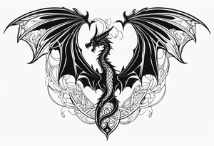 Figure 8 dragon wings spread tattoo idea