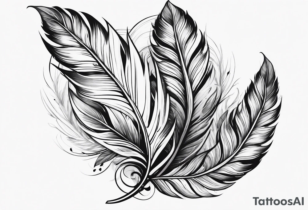 leaves that look like feathers tattoo idea