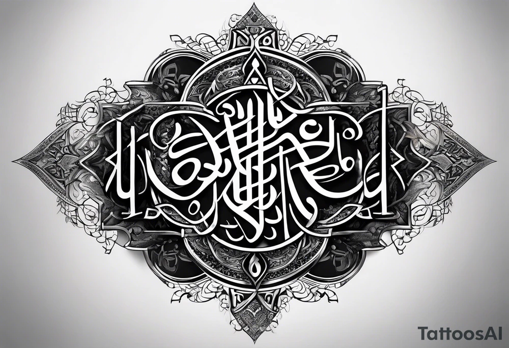 Arabic calligraphy in a straight sentence tattoo idea